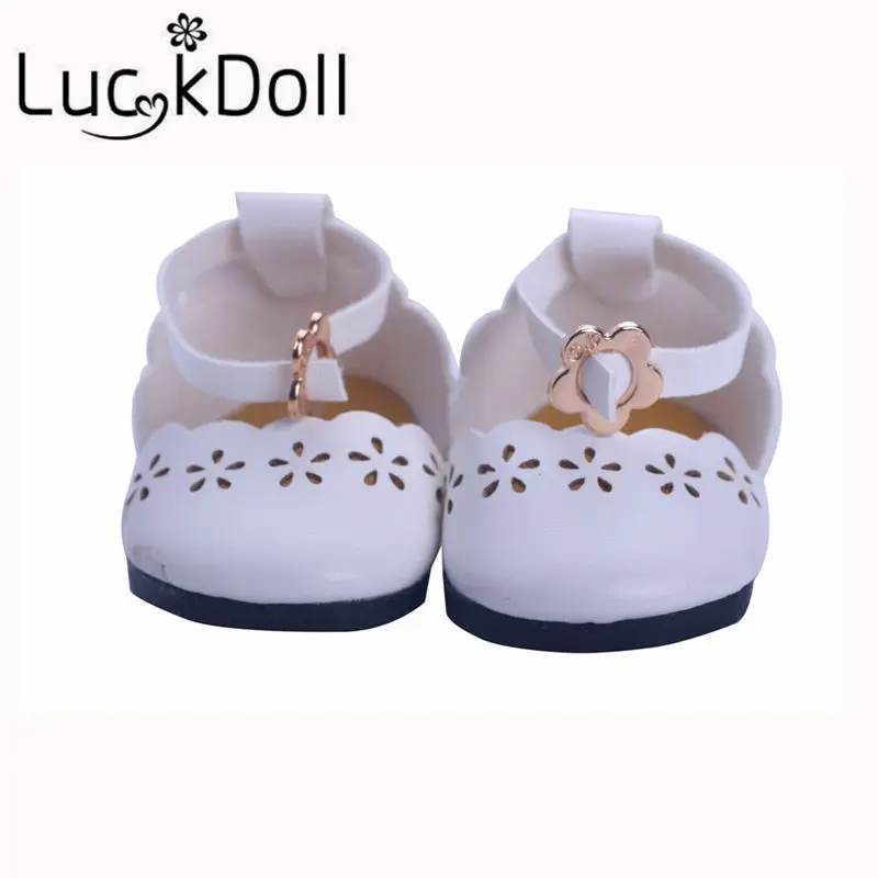 LUCKDOLL однотонная ажурная обувь подходит для 18 дюймовых американских кукол 43 см
