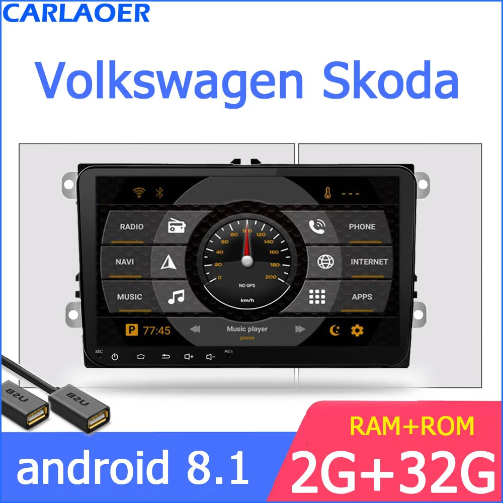 2GB RAM 32GB ROM " Android Автомобильный GPS навигатор 2 DIN для VW Volkswagen GOLF 5, 6 Polo Passat b5, Jetta Tiguan Touran Skoda, canbus, руль - Цвет: 2GB RAM 32GB ROM