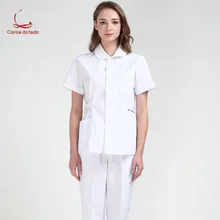 Короткий рукав летний костюм сплит костюм белый лабораторный доктор короткий рукав салон красоты домашнее животное больница Рабочая одежда