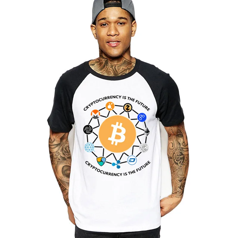 Криптовалюта Биткойн Футболка мужская Litecoin Dash Zcash эфириум Monero короткий рукав o