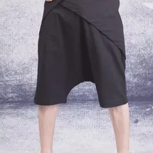 27-44! мужская одежда летняя индивидуальность тренд по колено брюки повседневные тонкие 5 Капри большого размера певицы костюмы