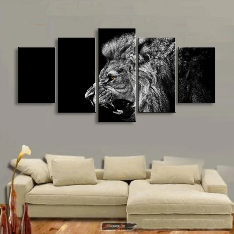 5 pieces high-definition print animals sion canvas painting poster and wall art living room picture B-056 (6)