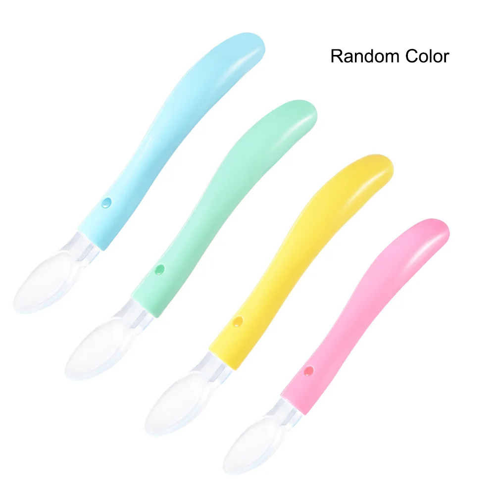 

Baby Silicone Training Spoon PP handle+Silicone spoon head Newborn Soft-head Spoon Tableware Infant Baby Feeding Spoon