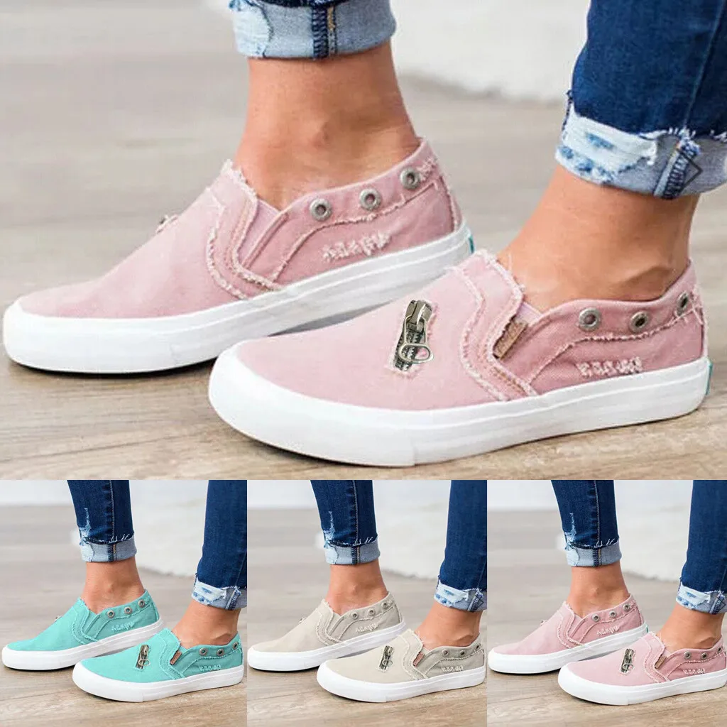 

Fashion Flat-Bottomed Belt Buckle Single Shoes Women's Peas Shoes Canvas Low Heel Big Size 35-43 Summer Couple Casual10.52