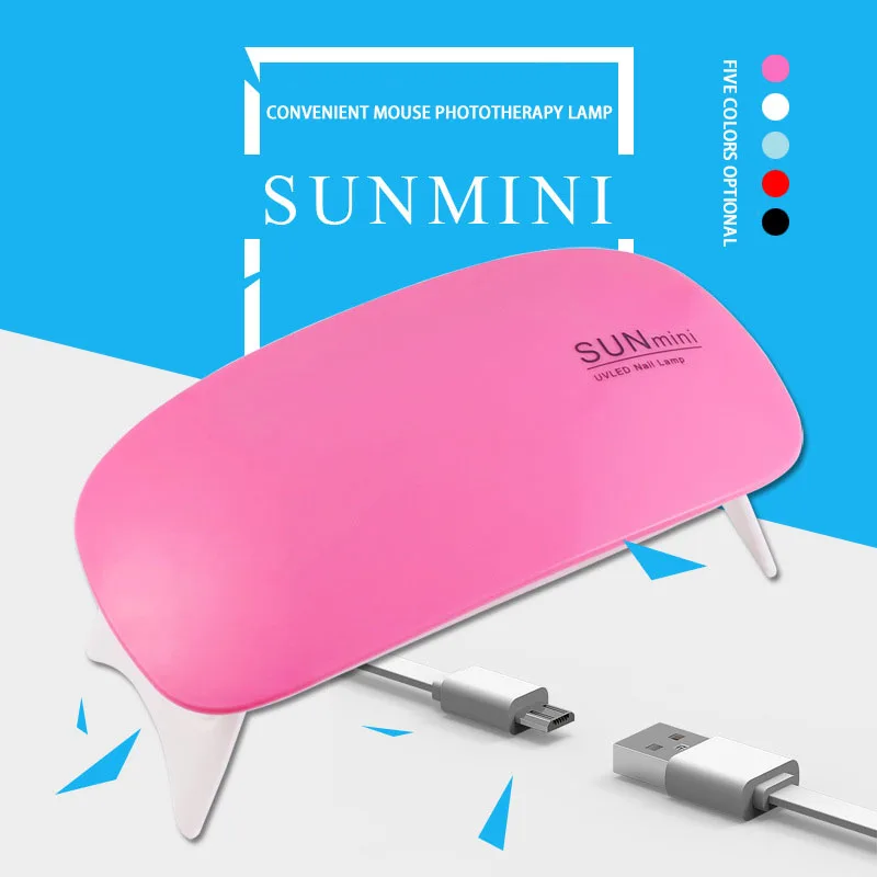 Solomey SUNmini 6 Вт УФ светодиодная лампа для сушки ногтей отверждения Портативный USB
