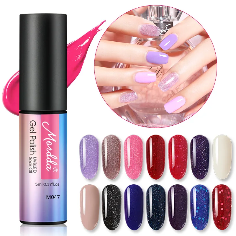 

5ML Nail Polish Gel Semi Permanant LED UV Gel Soak Off Nail Varnish Long Lasting Nail Pigment French Manicure Lacquer 60 Color