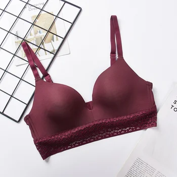 

Sexy Lace Hollow Padded Bras Smooth Seamless Bra Tops Women Push Up Bras Underwear