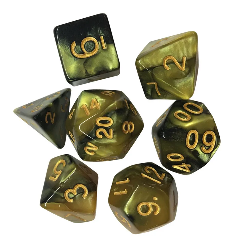7 шт. игральные кости многогранники TRPG игра многогранные D4 D20 Multi кубика
