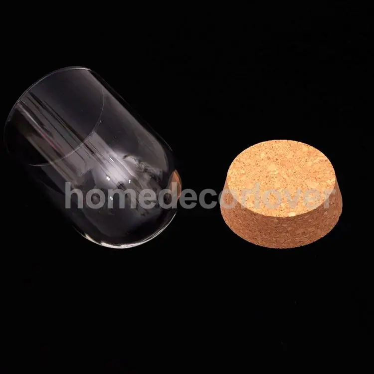  10Pcs Modern Handcraft Glass Dome Cover Dry Flower Vase With Wood Cork Base Landcrape Figurines Model Display Artwork