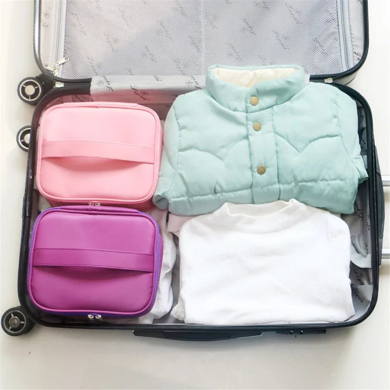 المحمولة السفر قدرة كبيرة التجميل أكياس التخزين المحمولة حالة مستحضرات التجميل طفل الملابس بيانات خط التشطيب المنظم