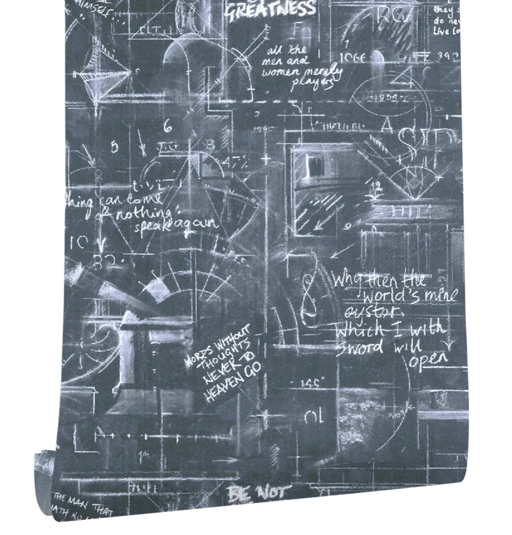 

HaokHome Faux Blackboard Wallpaper Black/White Vinyl Contact paper For Kids Room Studyroom Home kitchen Accent Wall Decoration