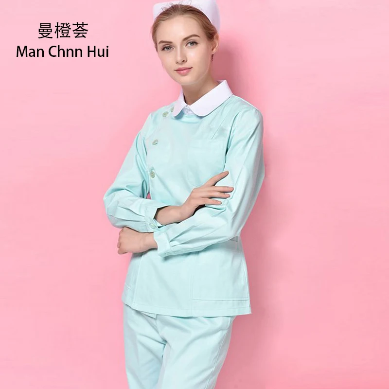 

Medical clothing for women Hospital stomatology Slim female nurse summer overalls shirt + pants beauty salon Reception uniform