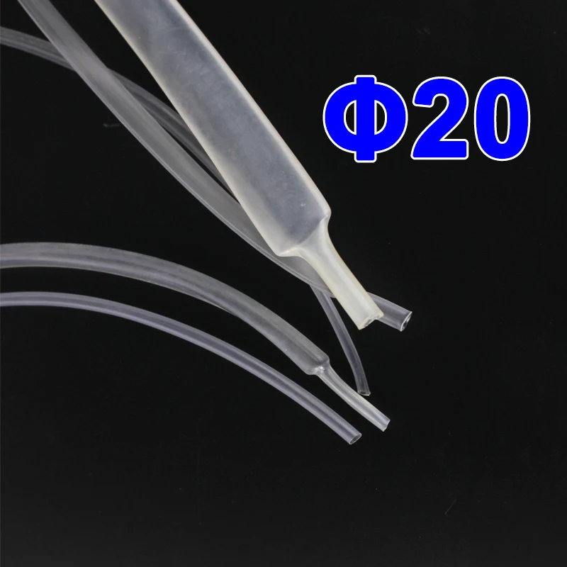 

1Meter/lot 20mm Heat Shrink Transparent Ultra thin Tubing Clear shrinkable tube heatshrink cable Sleeving Wrap Wire kit