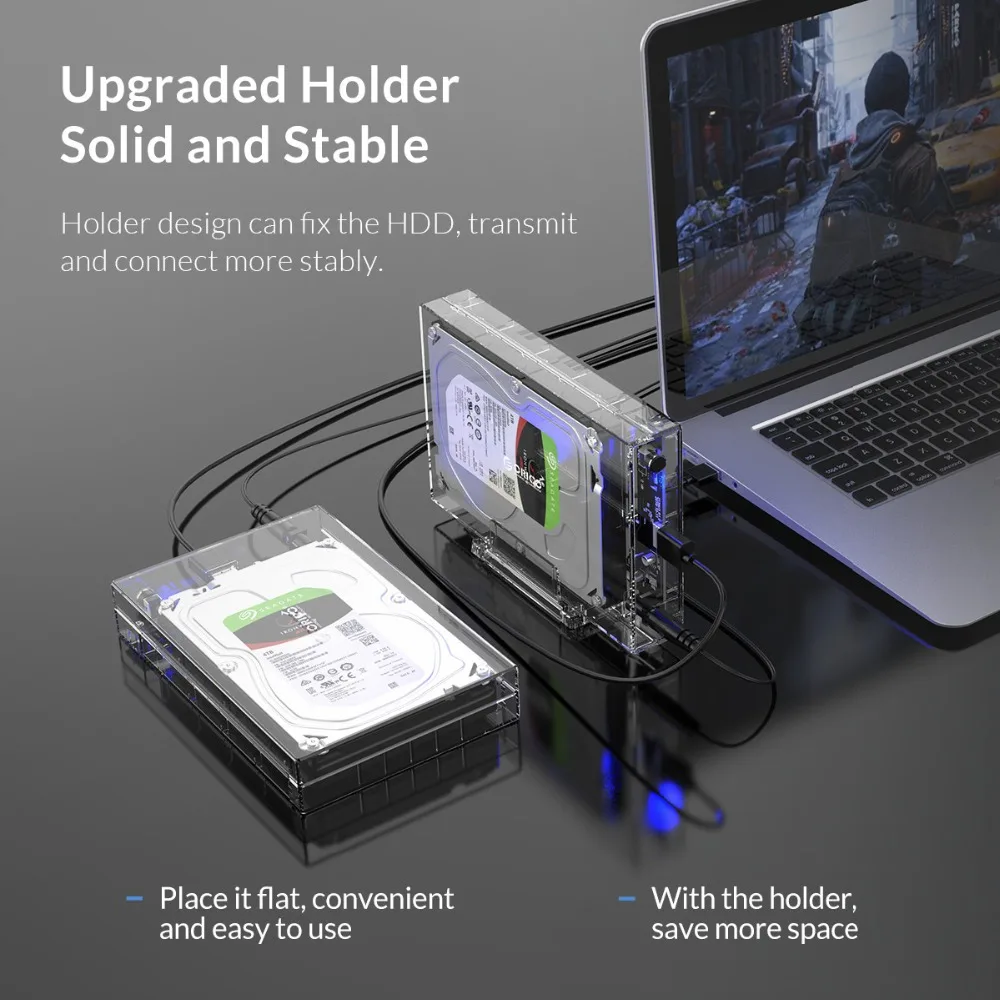 ORICO 3 5 дюйма SATA к USB 0 HDD чехол с держателем Поддержка 12 ТБ Max прозрачный корпус