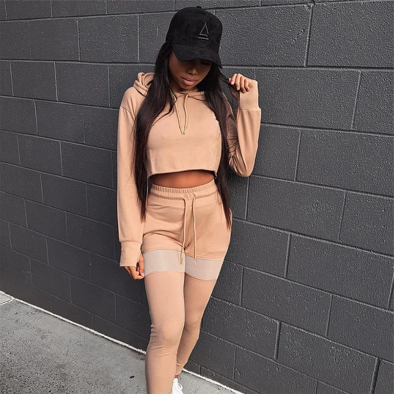 

Long Sleeve TWO PIECE SET Hoodies Women Tracksuit Sweat Suits Outfits Jogger Pants Winter Casual Clothes Stylish Sporty Twin 2PC