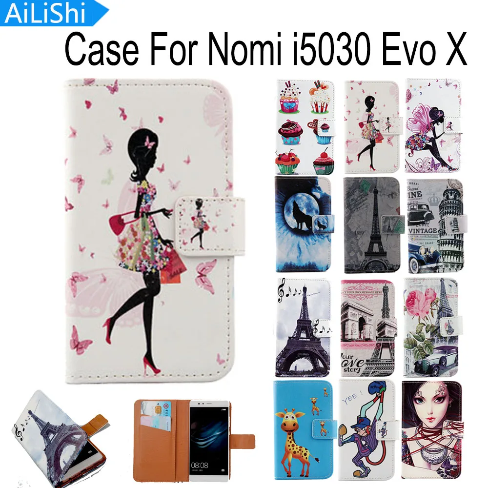 

AiLiShi Flip PU Leather Case For Nomi i5030 Evo X Case Cute Cartoon Painted Protective Cover Skin In Stock