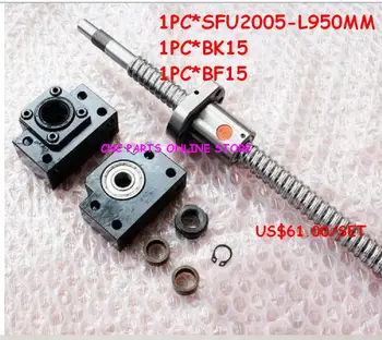

2005 ball screw L950mm with ball nut +end machining + BK15 BF15 support CNC parts