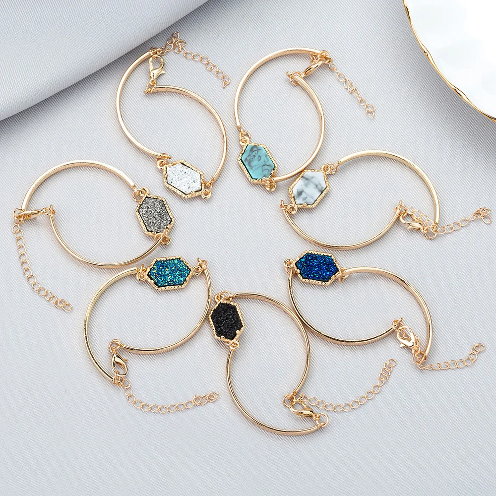 14 Colors Women Bracelet Imitation Crystal Stone Bracelets Gold Silver Color Brand Jewelry for Womens gift sale