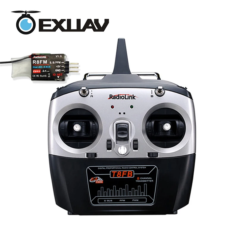 

EXUAV RadioLink T8FB Controller 2.4G 8CH FHSS RC Transmitter Remote Control With R8EF Receiver