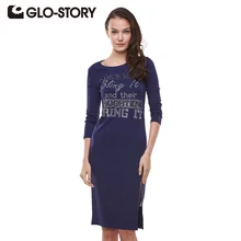 GLO-STORY Band 2017 Hot Sale Split Summer Dress Casual Women dresses Solid O-neck Bodycon Dresses Sexy Party Dress