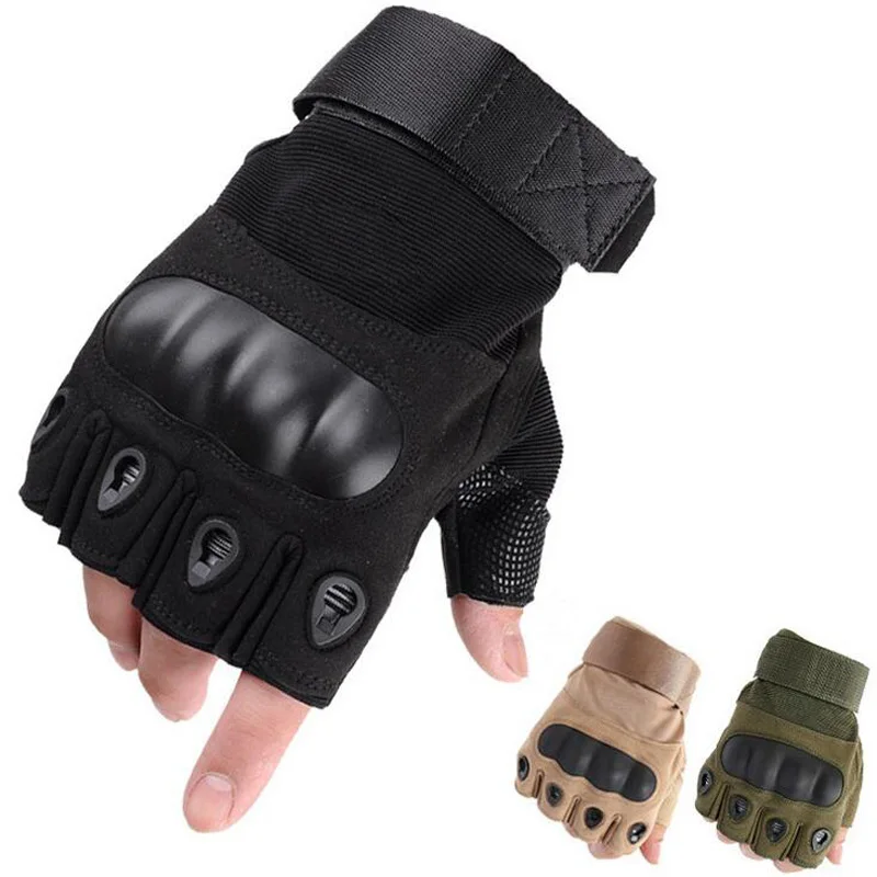 

Outdoor Tactical Fingerless Gloves Military Shooting Airsoft For Hiking Hunting Climbing Cycling Armor Protection Shell Gloves