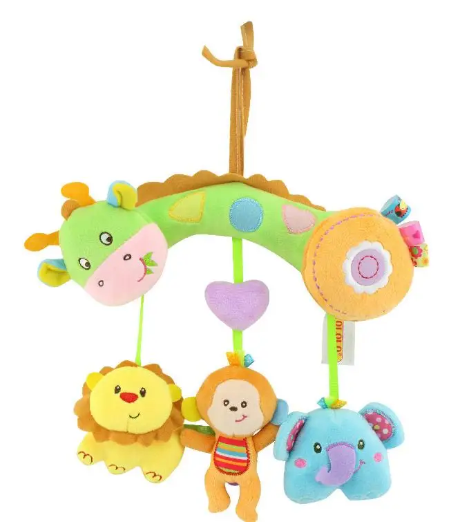 Cute type Plush Cotton Bed Railing Around Toys Hanging Giraffe Elephant