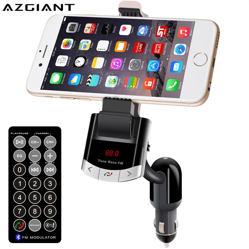 AZGIANT, черный Bluetooth, fm-передатчик, автомобильный комплект, беспроводной, громкая связь, вызов, руль, MP3 плеер, музыка, стерео радио, BT8109B