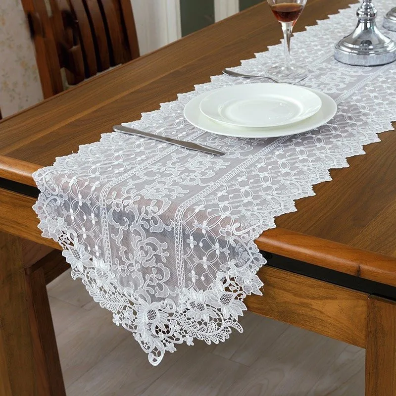 High quality wedding white lace table runner decoration 2017 wedding