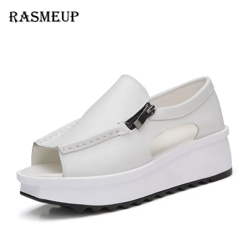 RASMEUP/женские босоножки из натуральной кожи на платформе коллекция 2018 года Модные
