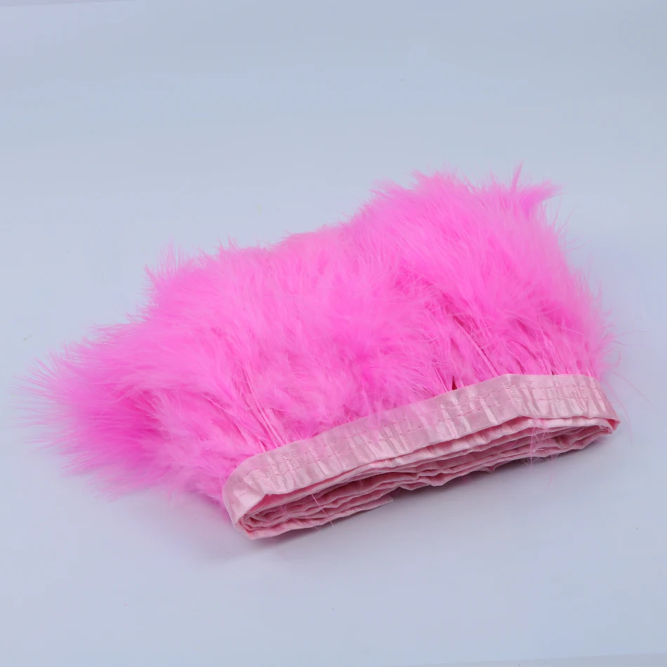 5 PINK marabou feather trims 3