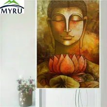 MYRU Traditional Chinese Style Classical Buddha Series Door font b Curtain b font Household Geomantic font