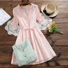 Милое женское платье на лето,нежное платье с цветочным принтом,хлопковое повседневное платье,с карманами и коротким рукавом,розового и светло-зеленого цвета