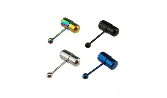 

Fashion Unique Vibrating Tongue Bar Stud Ring mixed color tongue barbell ring body piercing