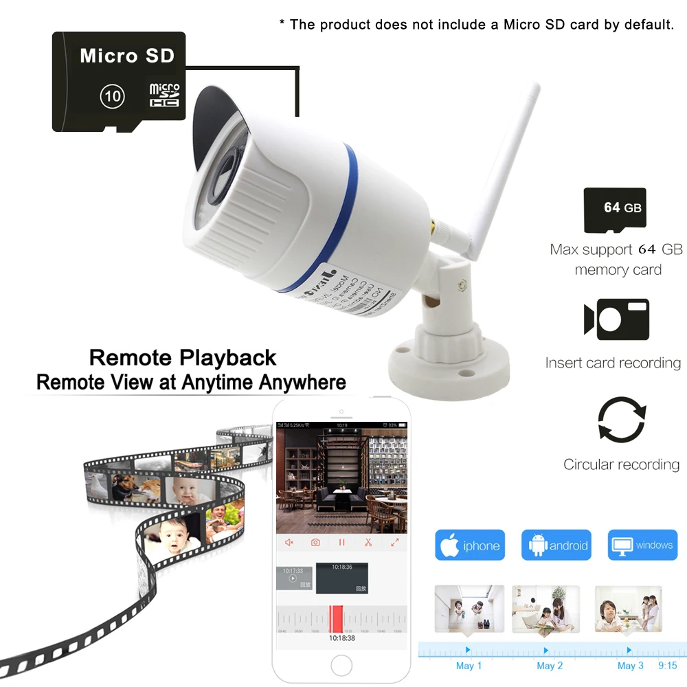 Ip камера видеонаблюдения Wi Fi 1080P HD слот для TF карты|Камеры видеонаблюдения| |