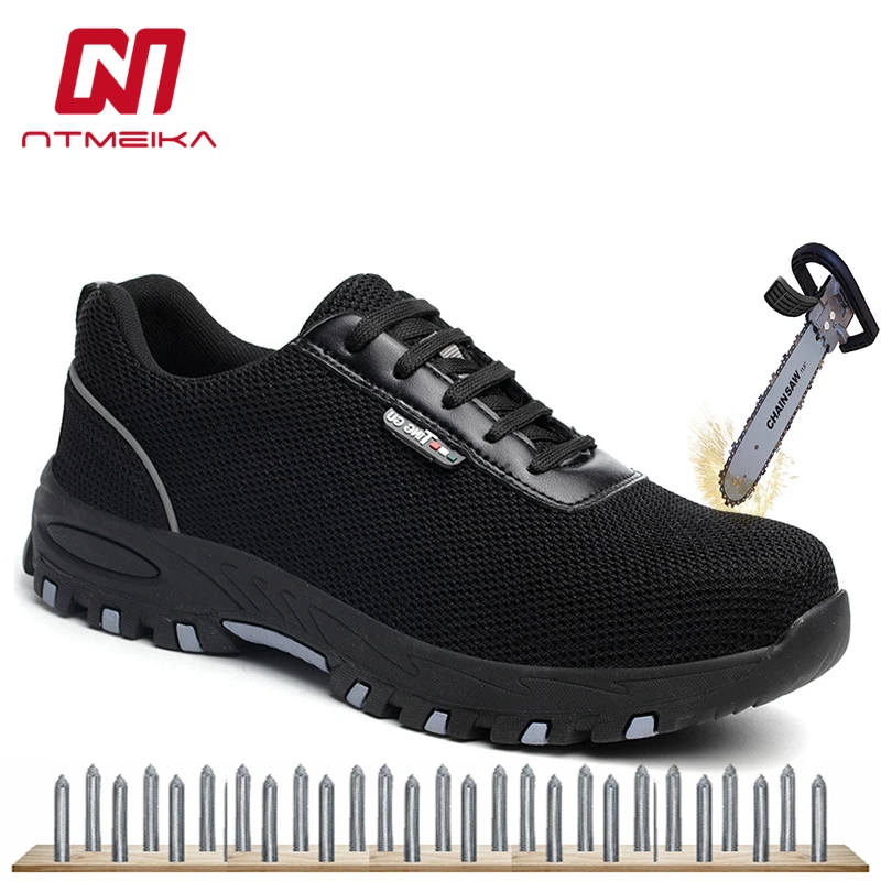 

2019 Fashion Mens Work Safety Shoes Puncture-proof Safety Work Boots Breathable Steel Toe Cap Casual Shoes Outdoor Boots Men
