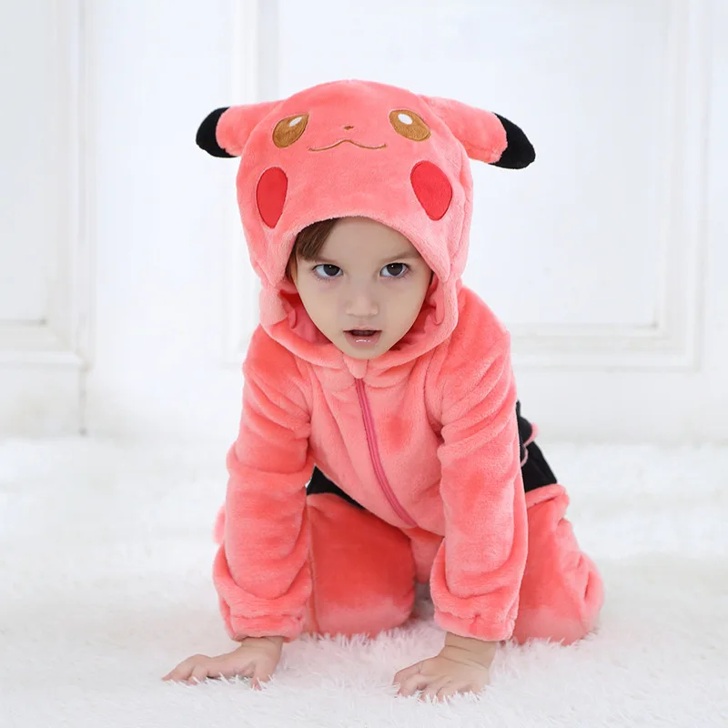 

2019 Pokemon Pikachu Onesie Baby Infant Kigurumi Costumes Onepiece Pajama Anime Cartoon Child Festival Party Outfit Sleepwear