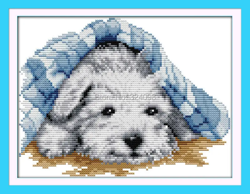 

Wholesale Needlework,Stitch,14CT Cross Stitch,Sets For Embroidery Kits,Small Lovely Dog Patterns Counted Cross-Stitching