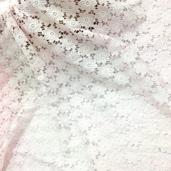 

2Yards High End African Lace Fabric Light Pink Daisy Flower Embroidery Cord Lace Wedding Dress DIY Handmade Fabric Dentelle