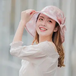 Mingjiebihuo Новая мода сетки шляпа от солнца женские Летние путешествия женщины девушки цветок sun hat Открытый УФ Дамы hat