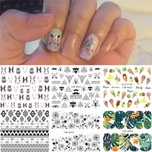 6 листов смешанный Племенной Летающий Одуванчик кролик Мороженое Дизайн переводная Вода Дизайн ногтей стикер для девочек маникюр салон Декор