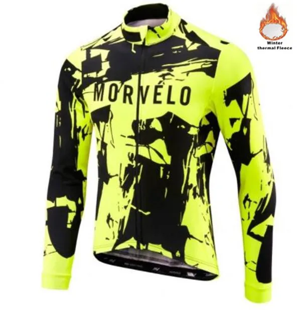 Morvelo Зимняя Теплая Флисовая велосипедная футболка с длинным рукавом Ropa ciclismo hombre велосипедная одежда велосипедная Одежда Майо Ciclismo