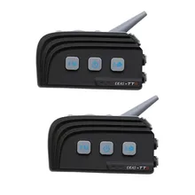 2 pcs TTS Bluetooth Helmet Headset Motorcycle BT Intercom Full Duplex 4 Riders Interphone Aux-In Wireless Moto Walkie Talkie