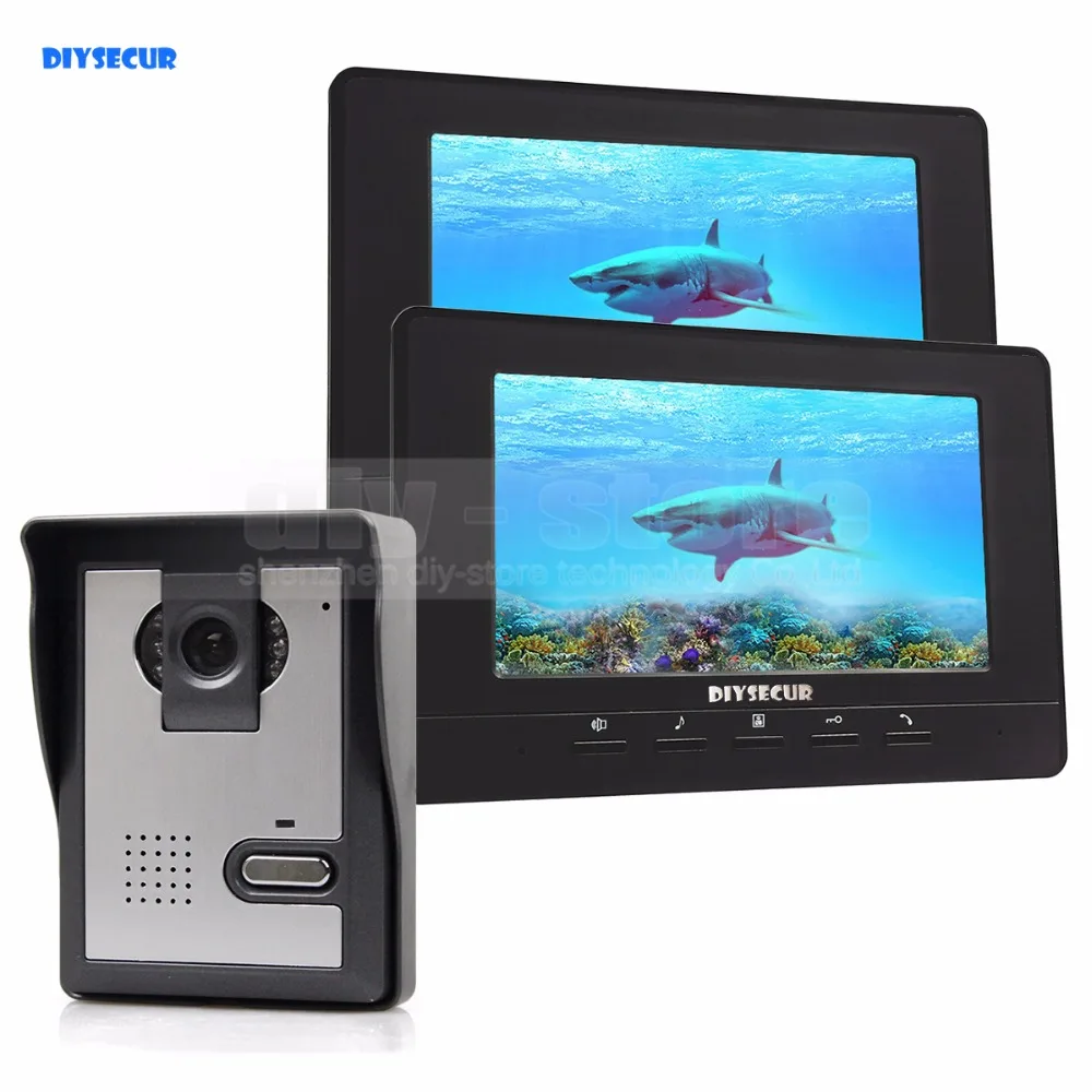 DIYSECUR 7inch Video Intercom Video Door Phone Doorbell 600 TVLine HD Camera 2 Monitors 800 x 480 Black DIYSECUR 7inch Video Intercom Video Door Phone Doorbell 600 TVLine HD Camera 2 Monitors 800 x 480 Black