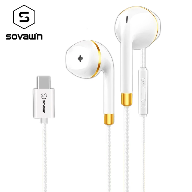 Проводные наушники Sovawin USB Type C с управлением микрофоном вкладыши для LeEco Le 2 /Max/ Pro