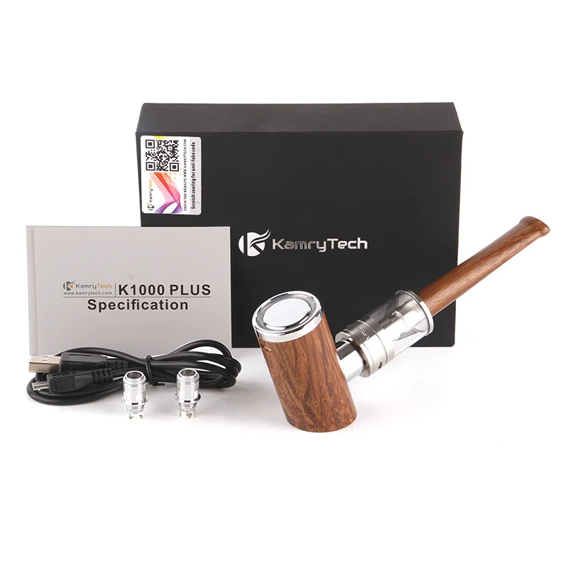 

Kamry K1000 Plus Pipe Kit with 110mah Battery Box Mod 3ml Tank E Pipe Hookah Pen Wooden All-in-one E Cig Vaporizer Kit
