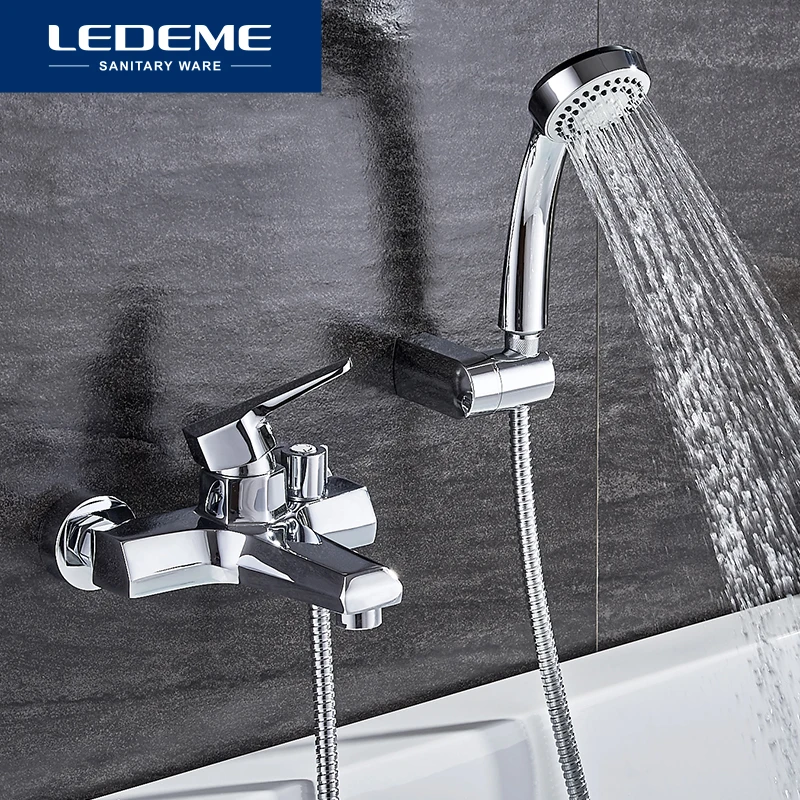 LEDEME Смеситель для ванны с коротким изливом латунб Цвет: хром L3259|bathroom shower faucet|shower