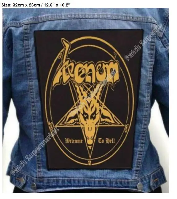 

12.6" XL VENOM Welcome To Hell Giant Backpatch Back Patch band music t shirt transfer woven iron on badge punk rock party favor