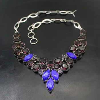 

Best Quality Mystic Topazz Amethyst925 Sterling Silver Color Necklace Choker Necklaces 17.5 Inch BN11 Prom Mom Gifts