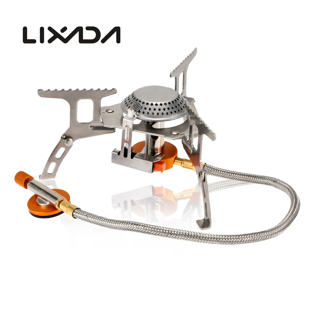 Lixada Outdoor Gas Stove Camping Gas Folding Electronic Stove Cooking