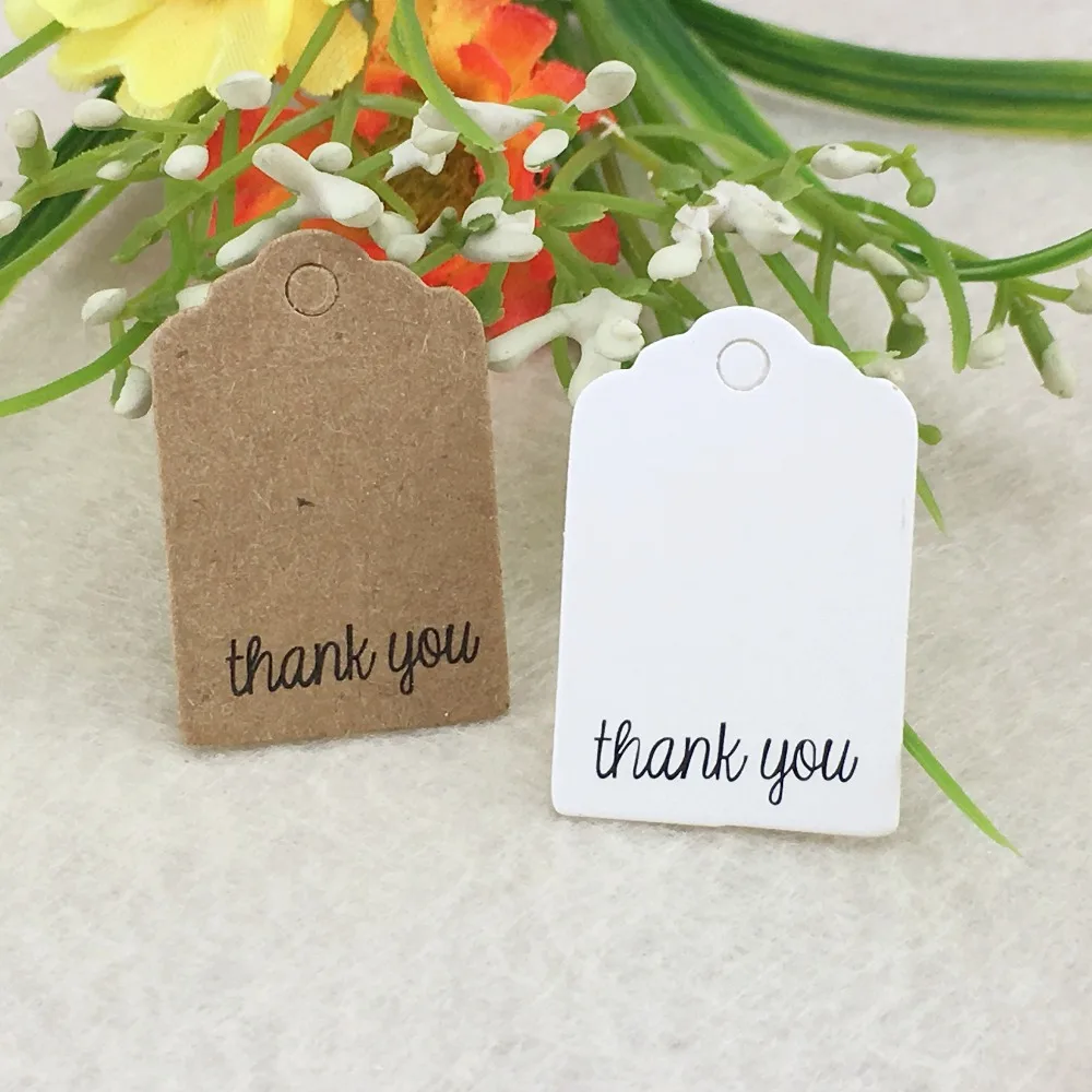 

100pcs Kraft Thank You Paper Gifts Tag Wedding Paper Cards DIY Hang Price Tags/Christmas Gift Packing Labels